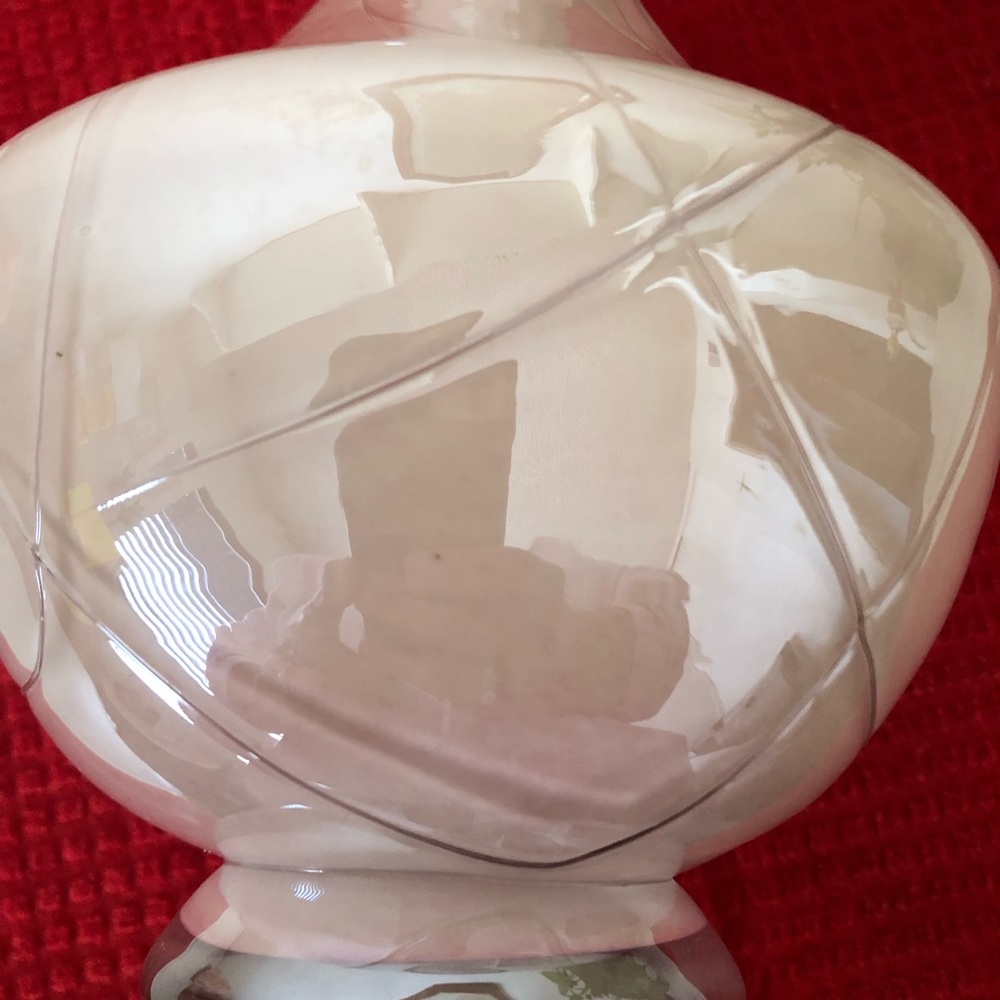 Vintage Pink Iridescent Luster Art Glass Vase - Picture 6 of 11
